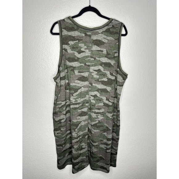 NEW Democracy Tank Dress Womens 2X Green Camo Sleeveless Pullover Casual Stretch - Picture 7 of 7